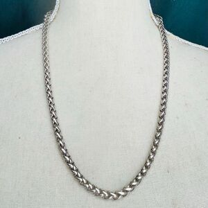 3/$15 Heavy 5.5mm Silver Wheat Chain 23.75”